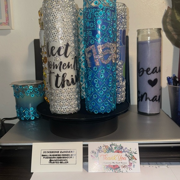🌝🕯️ $25 FOR ONE OF THESE BEAUTIFUL PERSONALIZED BLINGED OUT HANDMADE CANDLES❤️ - Picture 15 of 17
